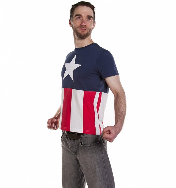 Men's Captain America Marvel Costume T-Shirt Men's Captain America Marvel Costume T-Shirt