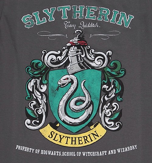 Men's Charcoal Harry Potter Slytherin Team Quidditch T-Shirt Men's Charcoal Harry Potter Slytherin Team Quidditch T-Shirt