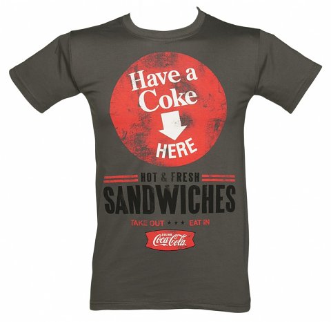 Men's Charcoal Have A Coke Here Coca-Cola T-Shirt Men's Charcoal Have A Coke Here Coca-Cola T-Shirt