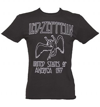 Men's Charcoal Led Zeppelin USA 1977 T-Shirt from Amplified Men's Charcoal Led Zeppelin USA 1977 T-Shirt from Amplified
