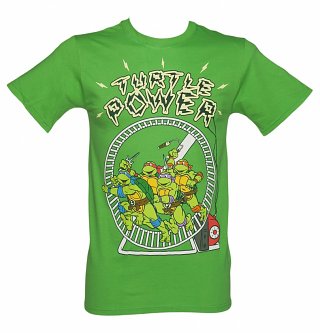 Men's Green Turtle Power Teenage Mutant Ninja Turtles T-Shirt Men's Green Turtle Power Teenage Mutant Ninja Turtles T-Shirt