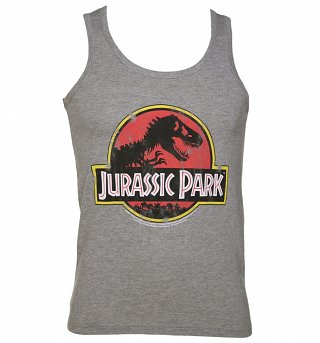 Men's Grey Marl Jurassic Park Vest Men's Grey Marl Jurassic Park Vest