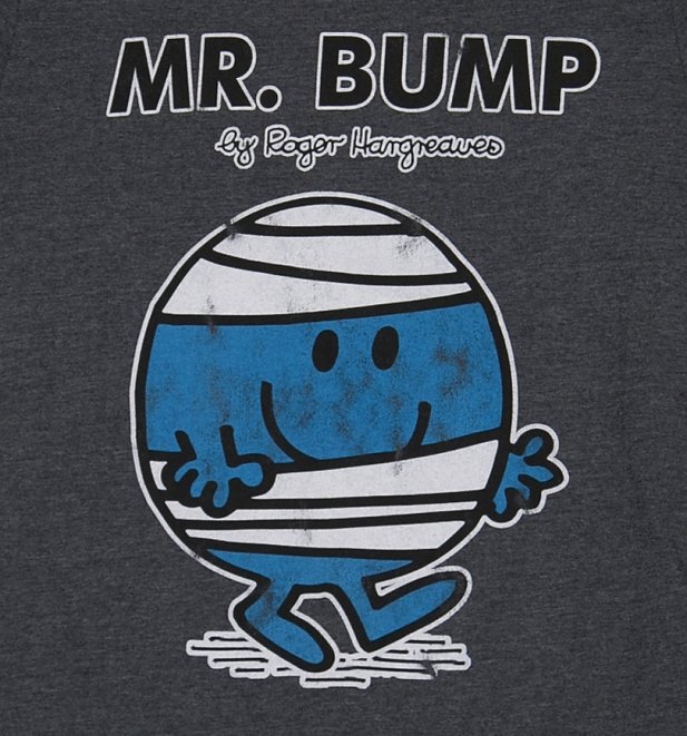 Men's Heather Navy Mr Bump Mr Men T-Shirt Men's Heather Navy Mr Bump Mr Men T-Shirt