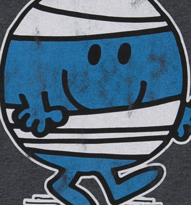 Men's Heather Navy Mr Bump Mr Men T-Shirt Men's Heather Navy Mr Bump Mr Men T-Shirt