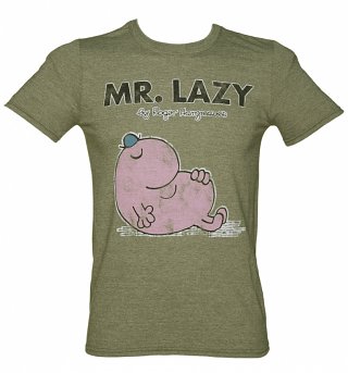 Men's Khaki Mr Lazy Mr Men T-Shirt Men's Khaki Mr Lazy Mr Men T-Shirt