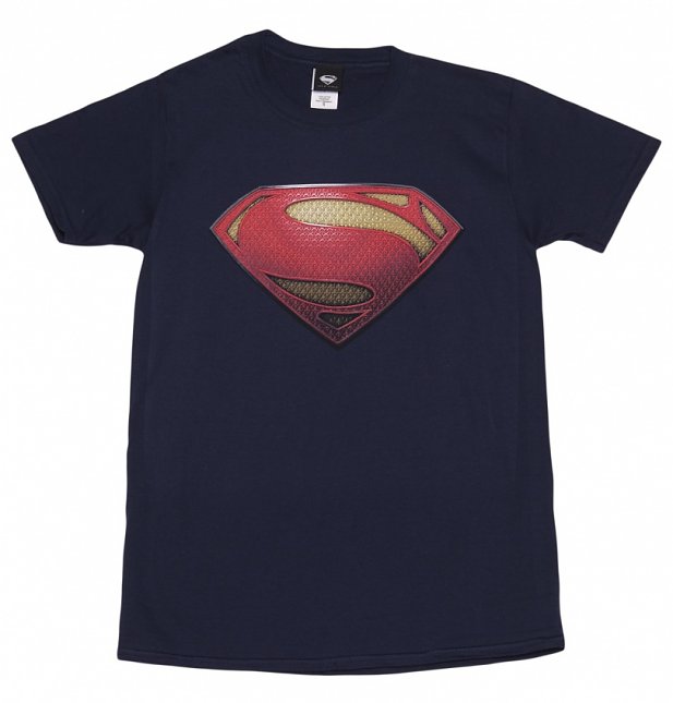 Men's Navy Superman Man Of Steel DC Comics T-Shirt Men's Navy Superman Man Of Steel DC Comics T-Shirt