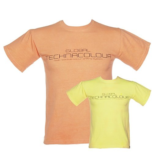 Unisex Orange To Yellow Heat Sensitive T-Shirt from Global Technacolour Unisex Orange To Yellow Heat Sensitive T-Shirt from Global Technacolour