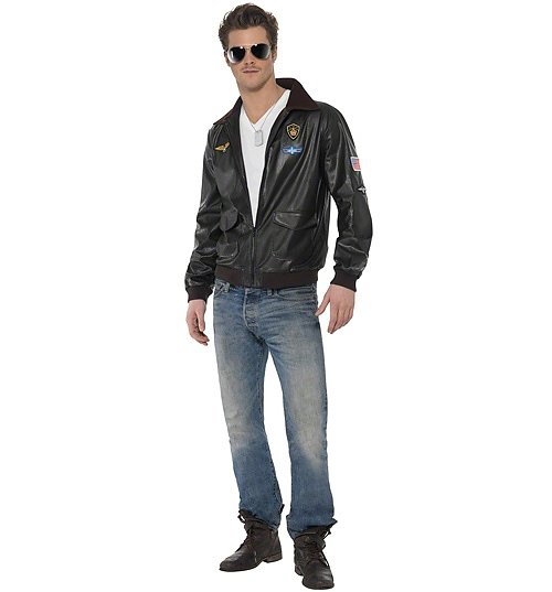 Men's Top Gun Maverick Bomber Jacket Fancy Dress Costume