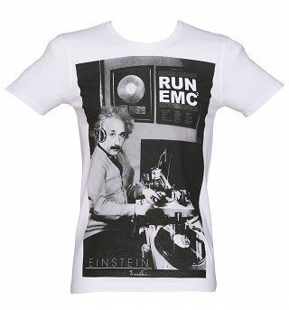 Men's White Einstein Run EMC T-Shirt Men's White Einstein Run EMC T-Shirt