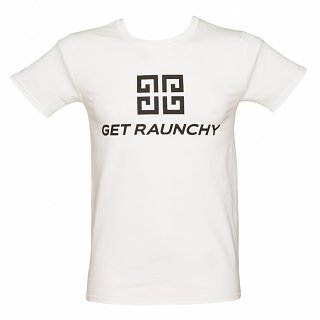 Men's White Get Raunchy Parody T-Shirt from Brand Jacker Men's White Get Raunchy Parody T-Shirt from Brand Jacker