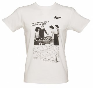 Men's White Retro Foosball T-Shirt from Kempt Men's White Retro Foosball T-Shirt from Kempt