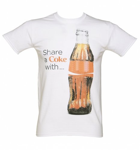Mens White Share a Coke Bottle T-Shirt Mens White Share a Coke Bottle T-Shirt