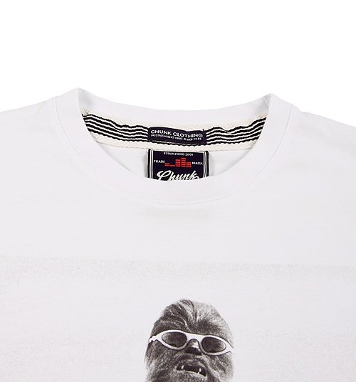 Men's White Star Wars Wookiee Surfer T-Shirt from Chunk Men's White Star Wars Wookiee Surfer T-Shirt from Chunk