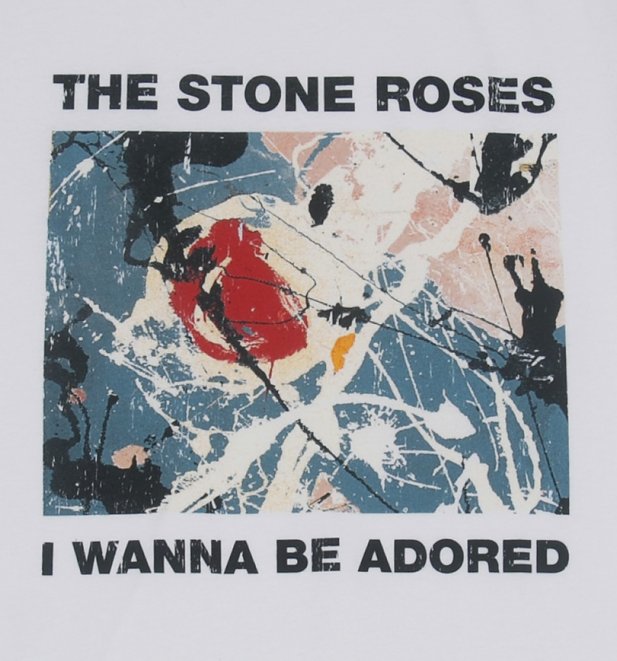 Men's White Stone Roses Wanna Be Adored T-Shirt from Amplified Men's White Stone Roses Wanna Be Adored T-Shirt from Amplified