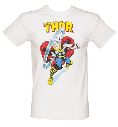 Men's White The Mighty Thor Marvel T-Shirt Men's White The Mighty Thor Marvel T-Shirt