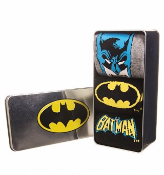 Pack Of 3 DC Comics Batman Socks In Tin Pack Of 3 DC Comics Batman Socks In Tin