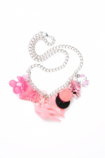 Pink Multi-Mega Retro Charm Necklace from Rock N Retro Pink Multi-Mega Retro Charm Necklace from Rock N Retro