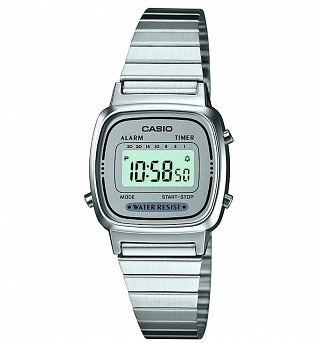 Retro Silver Slimline Watch LA670WEA-7EF from Casio Retro Silver Slimline Watch LA670WEA-7EF from Casio