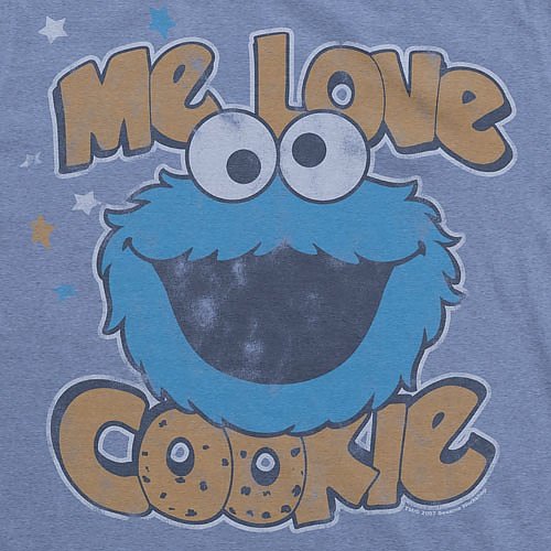 Cookie Monster Me Love Cookie Ladies Sesame Street T-Shirt from Famous ...