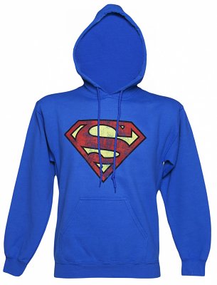 Blue Distressed Superman Logo Hoodie Blue Distressed Superman Logo Hoodie