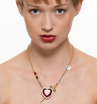 Heart and Dagger Mixed Metal Snow White Pendant Necklace from Disney Couture Heart and Dagger Mixed Metal Snow White Pendant Necklace from Disney Couture
