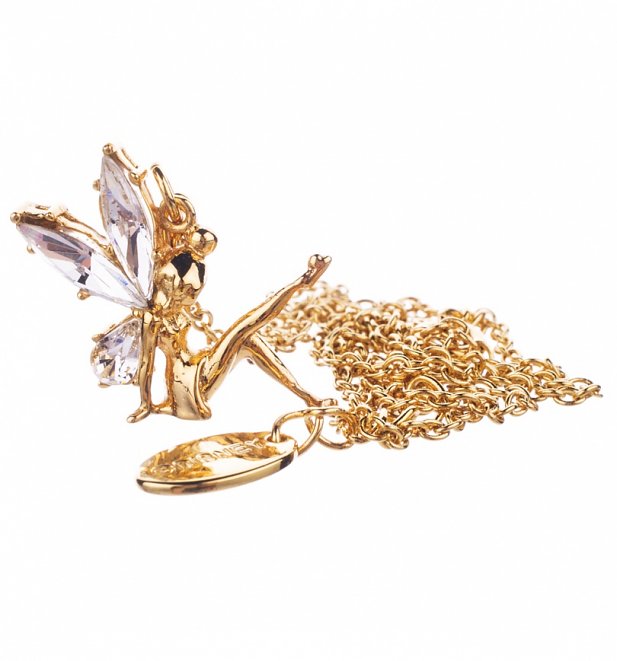 14Kt Gold Plated And Crystal Tinker Bell Charm And Necklace from Disney Couture 14Kt Gold Plated And Crystal Tinker Bell Charm And Necklace from Disney Couture