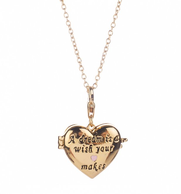 14Kt Gold Plated Cinderella Dream Is A Wish Your Heart Makes Locket Charm And Necklace from Disney Couture 14Kt Gold Plated Cinderella Dream Is A Wish Your Heart Makes Locket Charm And Necklace from Disney Couture