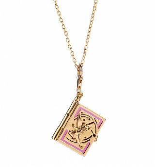 14Kt Gold Plated Tinker Bell Fairy Tale Book Charm And Necklace from Disney Couture 14Kt Gold Plated Tinker Bell Fairy Tale Book Charm And Necklace from Disney Couture