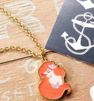 14kt Gold Plated Ariel Little Mermaid Necklace from Disney Couture 14kt Gold Plated Ariel Little Mermaid Necklace from Disney Couture