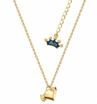 14kt Gold Plated Beauty & The Beast Chip Necklace from Disney Couture 14kt Gold Plated Beauty & The Beast Chip Necklace from Disney Couture