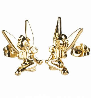14kt Gold Plated Tinker Bell Stud Earrings from Disney Couture 14kt Gold Plated Tinker Bell Stud Earrings from Disney Couture