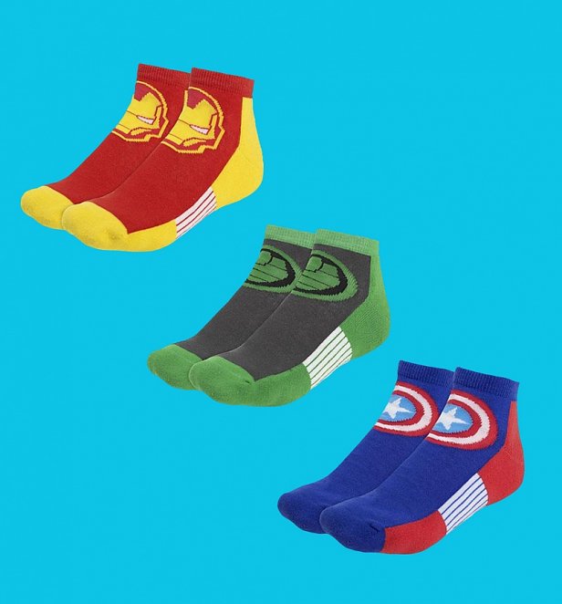 3pk Marvel Comics Ankle Sports Socks