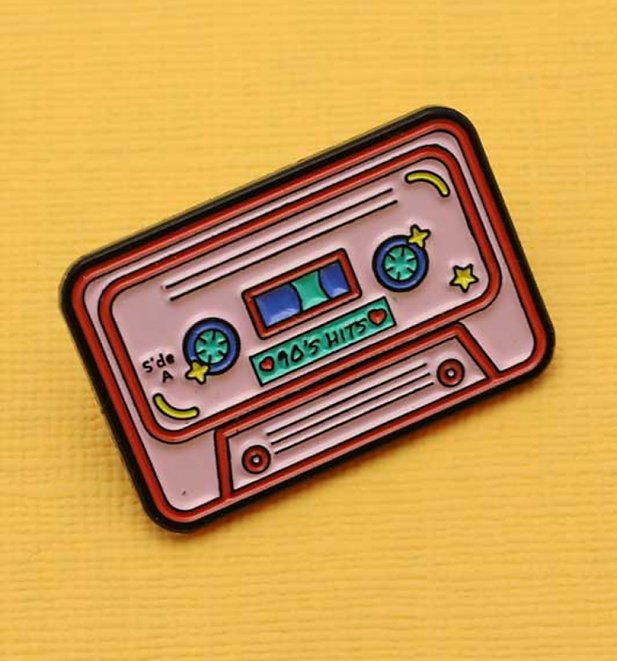 90s Mix Tape Enamel Pin from Punky Pins 90s Mix Tape Enamel Pin from Punky Pins