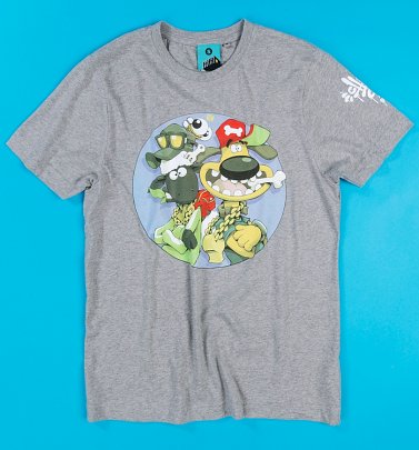 Aardman x Cheo Shaun And Bitzer Charcoal Organic T-Shirt Aardman x Cheo Shaun And Bitzer Charcoal Organic T-Shirt