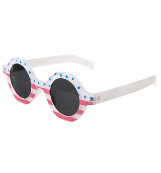 American Flag Round Sunglasses from Jeepers Peepers American Flag Round Sunglasses from Jeepers Peepers