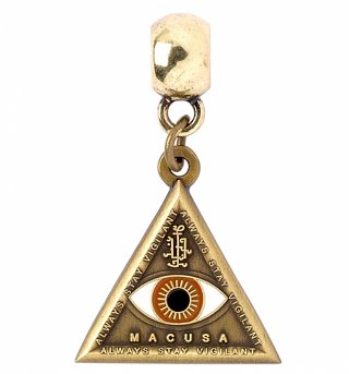 Antique Gold Plated Fantastic Beasts And Where To Find Them Triangle Eye Slider Charm Antique Gold Plated Fantastic Beasts And Where To Find Them Triangle Eye Slider Charm