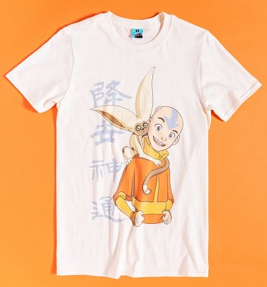 Avatar The Last Airbender Aang And Momo Ecru T-Shirt