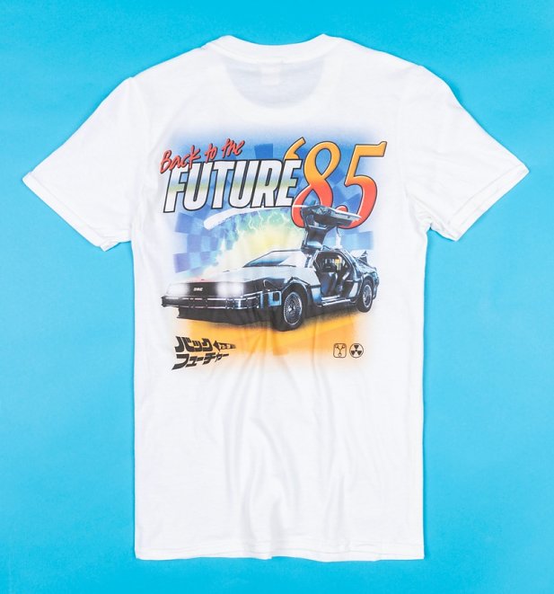 Back To The Future 85 Back Print White T-Shirt