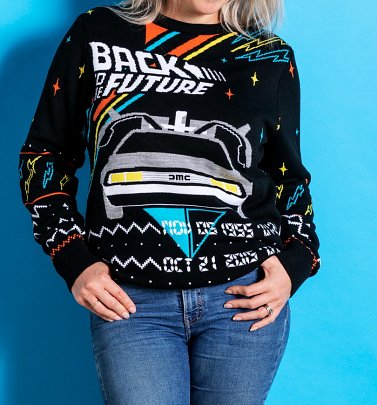 Back To The Future Delorean Knitted Jumper Back To The Future Delorean Knitted Jumper