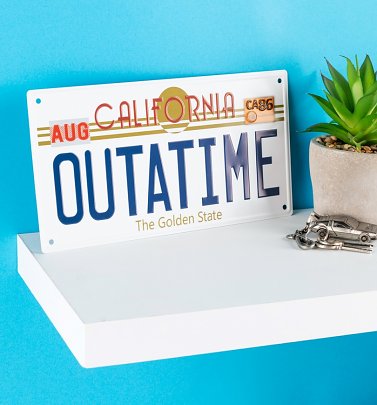 Back To The Future Replica Outatime Numberplate Tin Sign