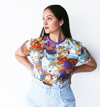 Beauty And The Beast All Over Print T-Shirt from Cakeworthy Beauty And The Beast All Over Print T-Shirt from Cakeworthy