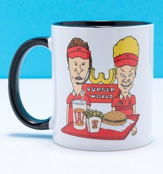 Beavis And Butt-Head Work Sucks Black Handle Mug Beavis And Butt-Head Work Sucks Black Handle Mug