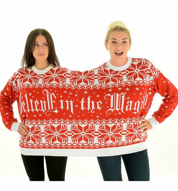 Believe In Magic Knitted Twosie Jumper from Cheesy Christmas Jumpers Believe In Magic Knitted Twosie Jumper from Cheesy Christmas Jumpers