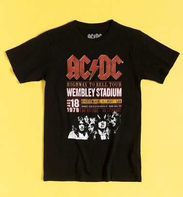 Black AC/DC Wembley '70 Recycled Eco T-Shirt Black AC/DC Wembley '70 Recycled Eco T-Shirt
