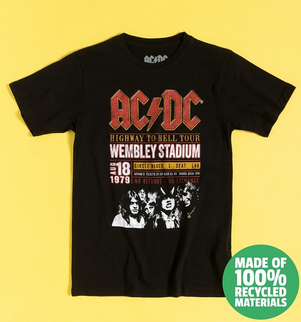 AC/DC Wembley '70 Recycled Black T-Shirt
