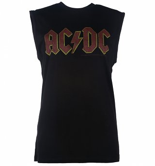 Black AC/DC Logo Sleeveless T-Shirt from Amplified Black AC/DC Logo Sleeveless T-Shirt from Amplified