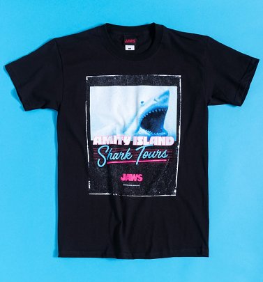 Black Amity Island Shark Tours Jaws T-Shirt Black Amity Island Shark Tours Jaws T-Shirt