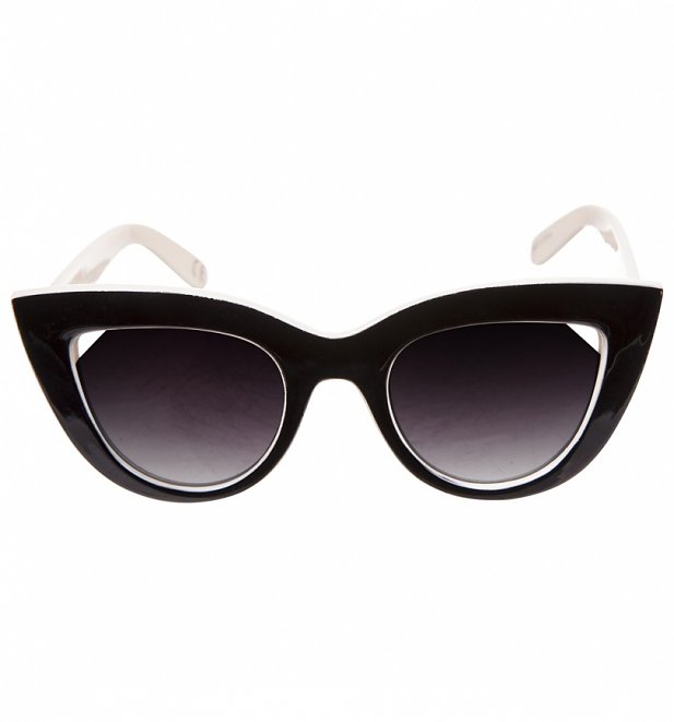 black and white cat eye sunglasses