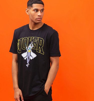Black DC Comics Joker Varsity T-Shirt Black DC Comics Joker Varsity T-Shirt