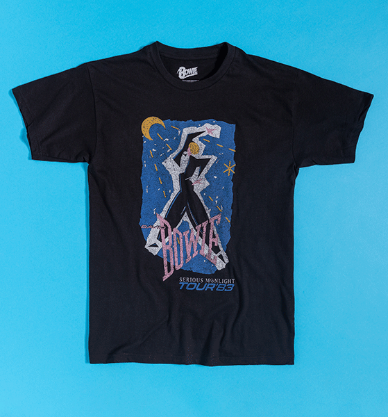 David Bowie Serious Moonlight Tour '83 Black T-Shirt with Back Print